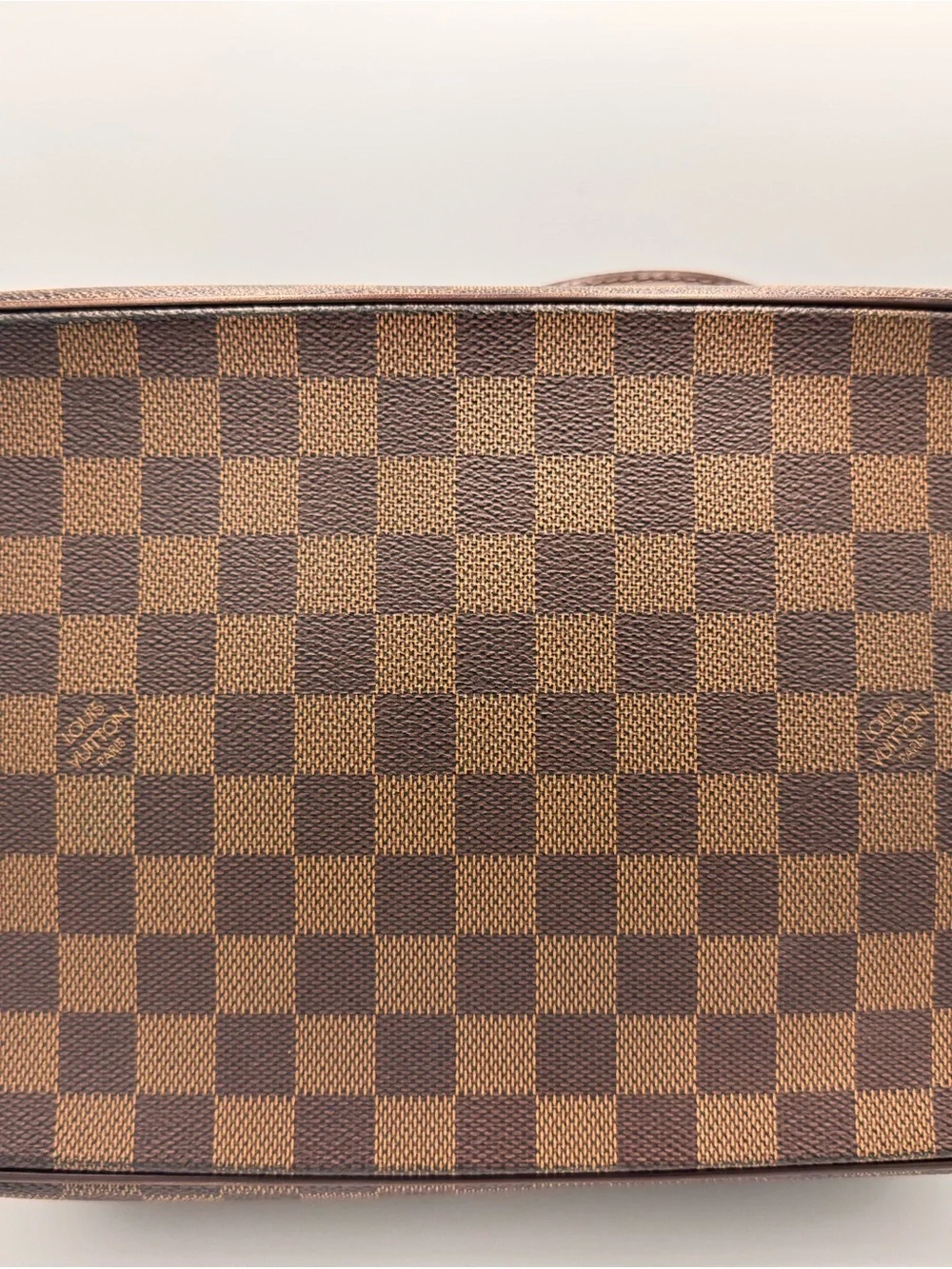 Authentic Louis Vuitton Saleya MM Damier Ebene Tote Bag Red Interior